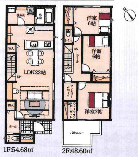 蒲郡市竹谷町第3　全3棟・2号棟の間取り|間取り図です