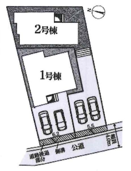 豊田市秋葉町第1　全2棟・1号棟の区画図|1号棟です。