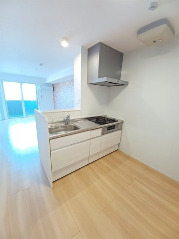 サニーグリーン北喜のキッチン|コンパクトなキッチンで掃除もラクラク