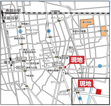 越谷市蒲生新築戸建て ■2号棟■の地図