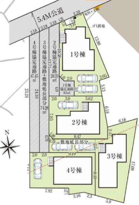【仲介手数料無料】所沢市久米４期１号棟　所沢市の新築住宅なら西武ハウジングの区画図
