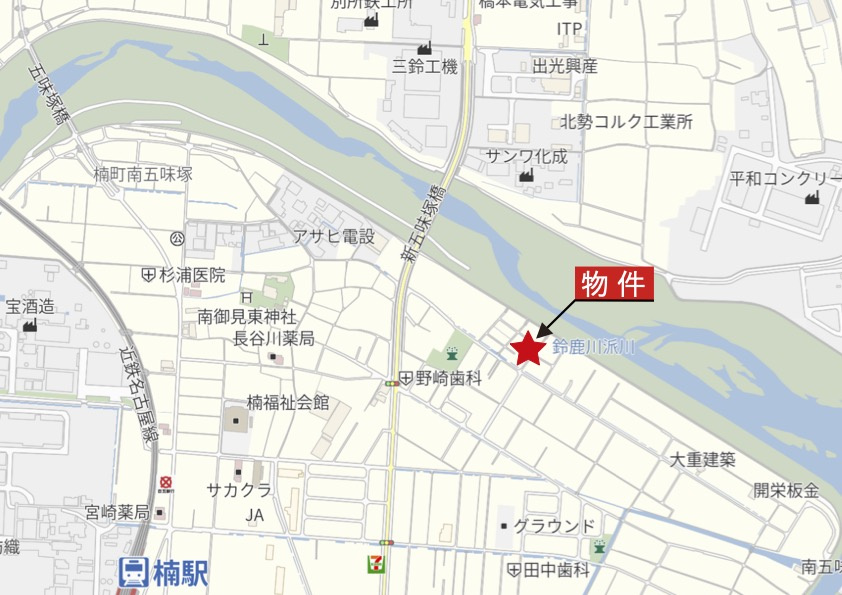 四日市市楠町南五味塚の地図|広域Map