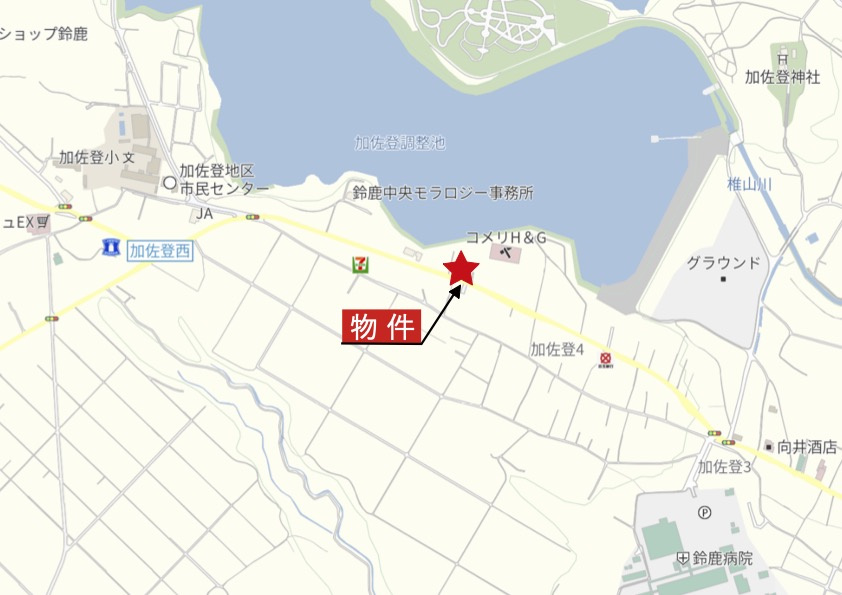 鈴鹿市加佐登4丁目の地図|広域Map

