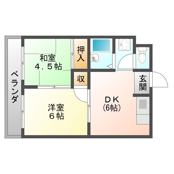 タクティ三津屋の間取り