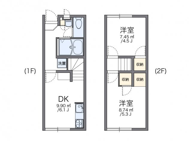 レオパレスタウンビュー飛田Ⅱの間取り