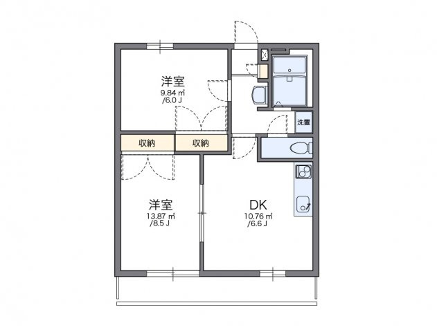 レオパレス鹿子木ＡＲＥＡⅠの間取り