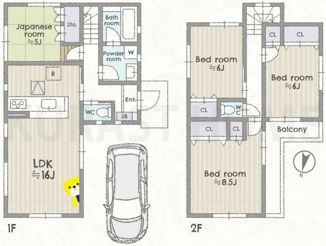 八幡市橋本奥ノ町　中古戸建の間取り