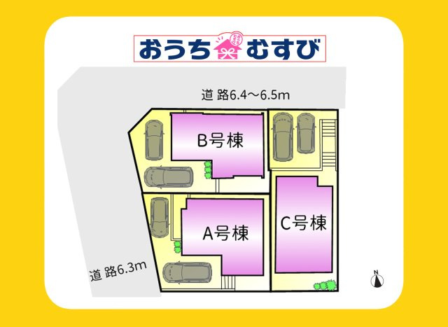 守山区深沢3期(全3棟)の区画図