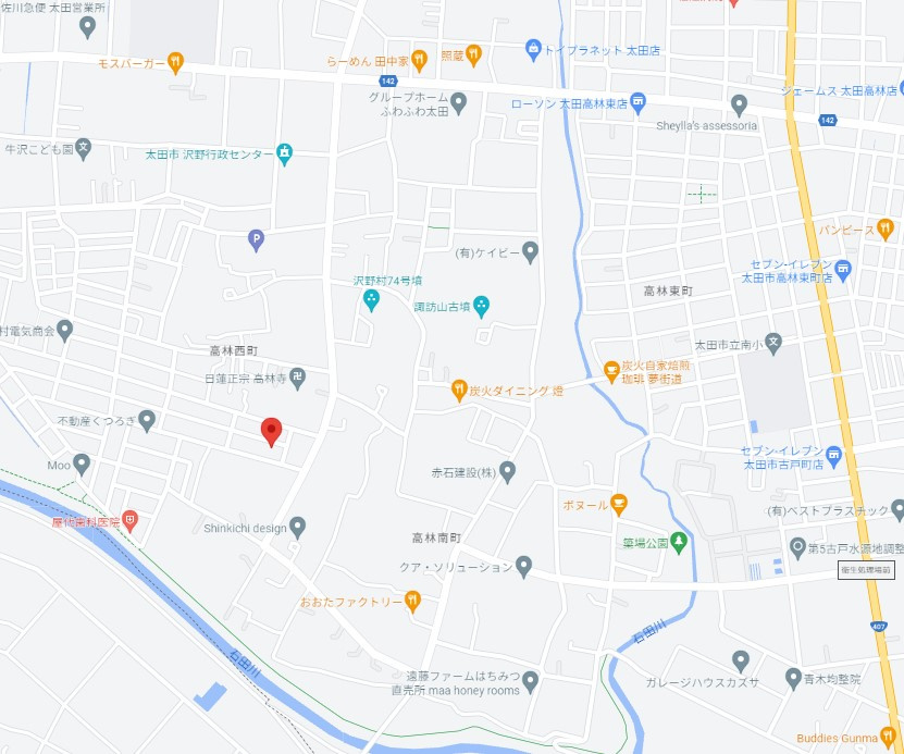 太田市高林西町　売地の地図