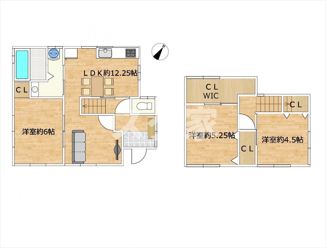 福知山市土師中古戸建（２３６－９８）の間取り