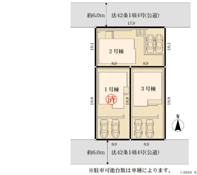 【区画図】 | 稲城市東長沼　新築戸建　全2棟