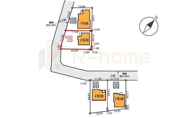 水戸市河和田1期　新築戸建て　2号棟の区画図|大きなお買い物だからこそ、メリット・デメリットを伝えさせて頂きます。
R-homeにお任せください♪