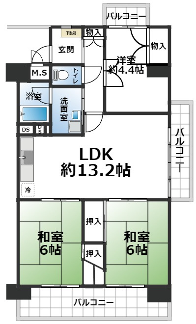 京都堀川グランドハイツの間取り