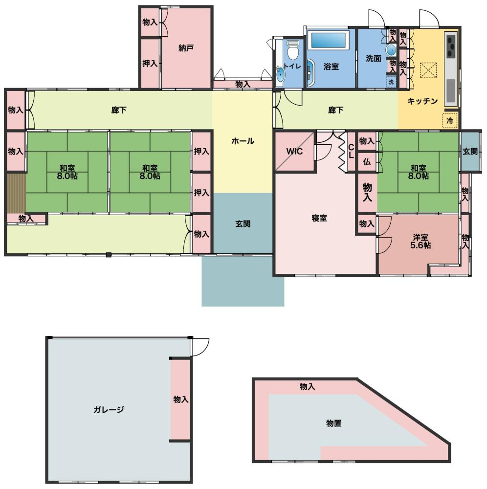足利市利保町２丁目の中古一戸建の間取り