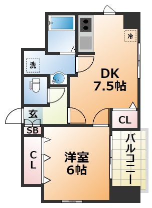 パルシオ三宮フラワーロードの間取り