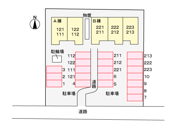 ヴィラ・ファインＡ棟の駐車場|駐車場