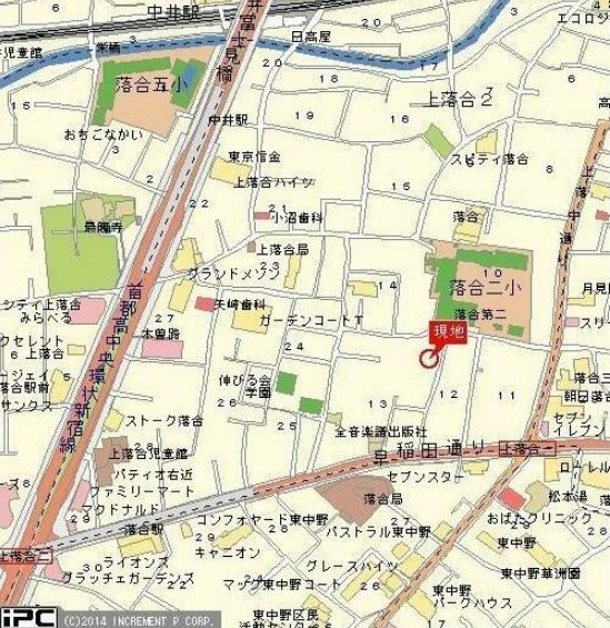 新宿区上落合２丁目の賃貸マンションの地図|地図
