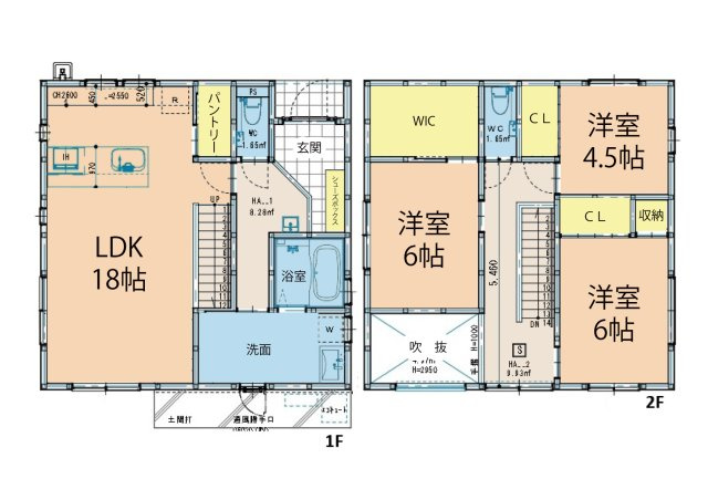 廿日市市阿品台1丁目　新築一戸建て(全2棟)の間取り