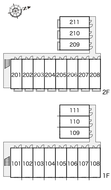 レオパレスボヌールメゾンDの区画図|画像3