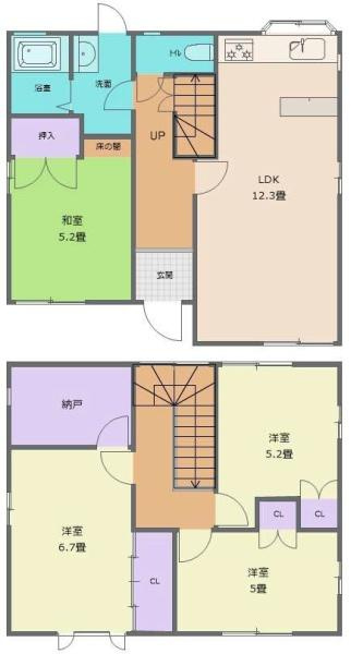 和歌山市弘西　中古戸建の間取り