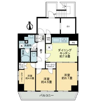 ライオンズフォーシア芝公園の間取り