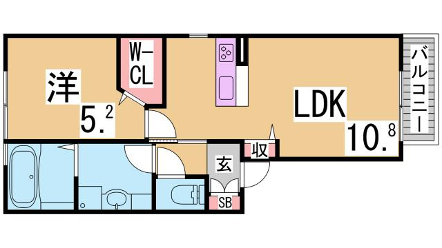 神戸市須磨区大手町５丁目のアパートの間取り