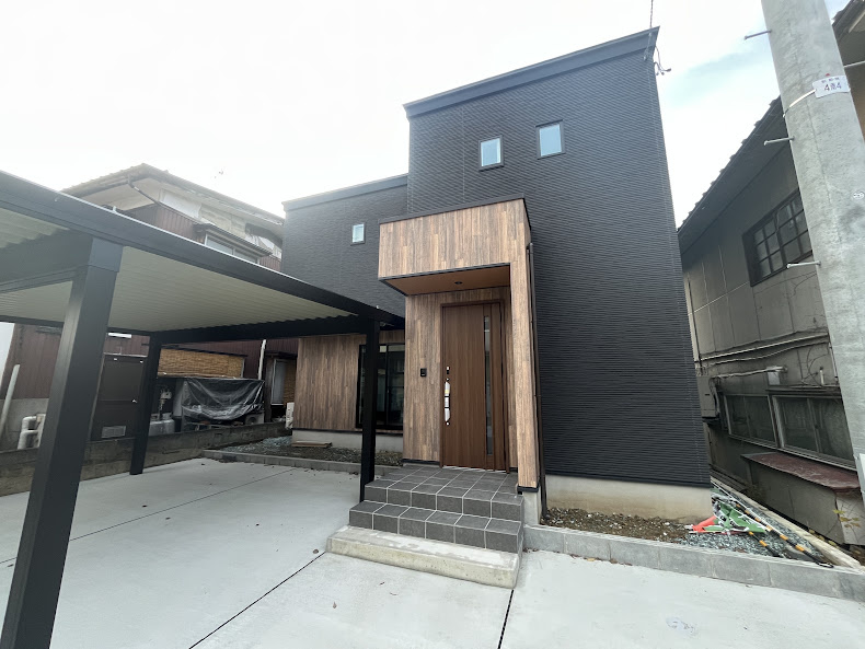 天童市田鶴町1丁目6-16の外観|11/24撮影　カーポート＋土間施工済み