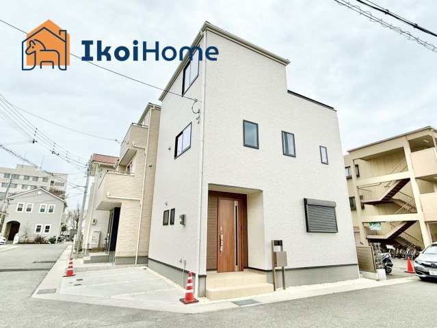 神戸市西区玉津町吉田2期　新築　1号棟の外観|角地♪玉津ICまで10分♪西新町駅自転車分6分♪2wayアクセス可！収納豊富♪コンビニまで徒歩3分♪