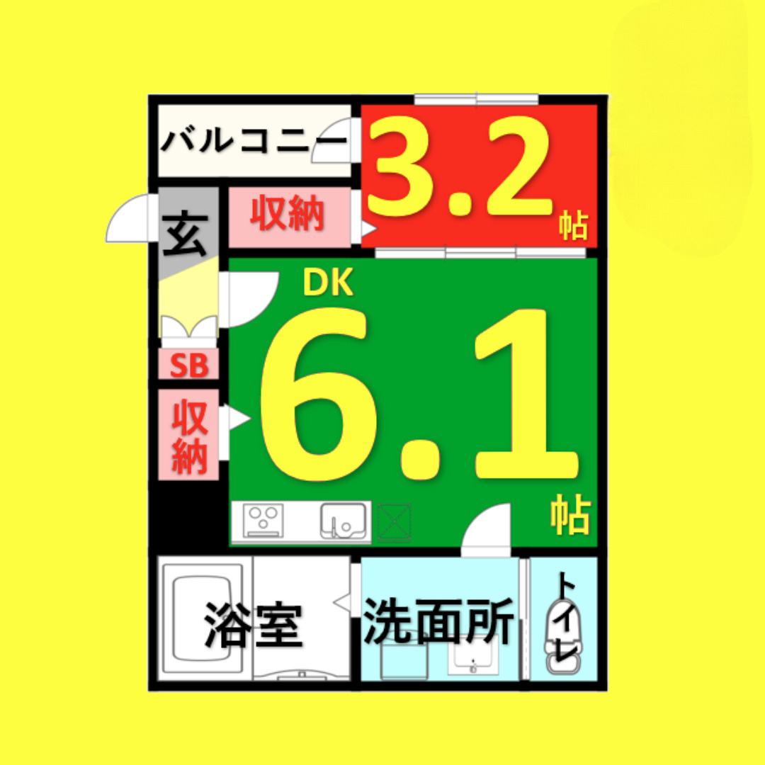 カーサアレグラ　名古屋市賃貸　仲介手数料無料の間取り
