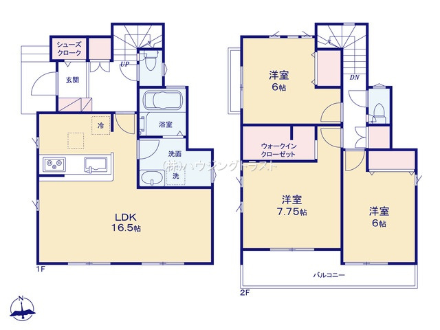 仲介手数料無料　TIARA所沢市久米４期・新築全4棟の間取り