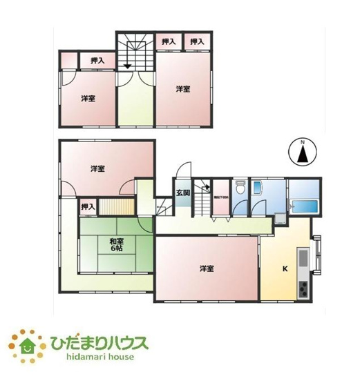 【間取り】 | 水戸市元吉田町　中古戸建 | 5DKの広々とした間取です！