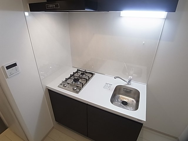 神戸市兵庫区会下山町２丁目のアパートのキッチン|システムキッチン（ガス２口）
