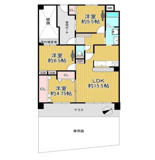 【間取り】 | ダイアパレス枚方山田池公園
