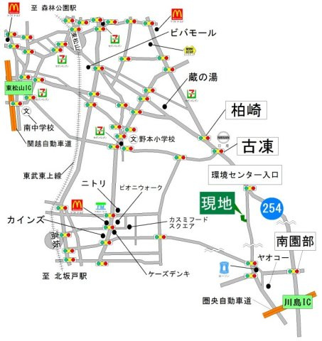 東松山市大字今泉301-1の一部、他 古家付土地385坪の地図