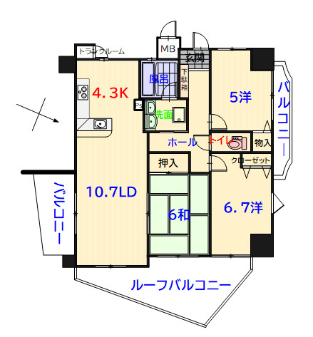 グランクール広・パークビューの間取り