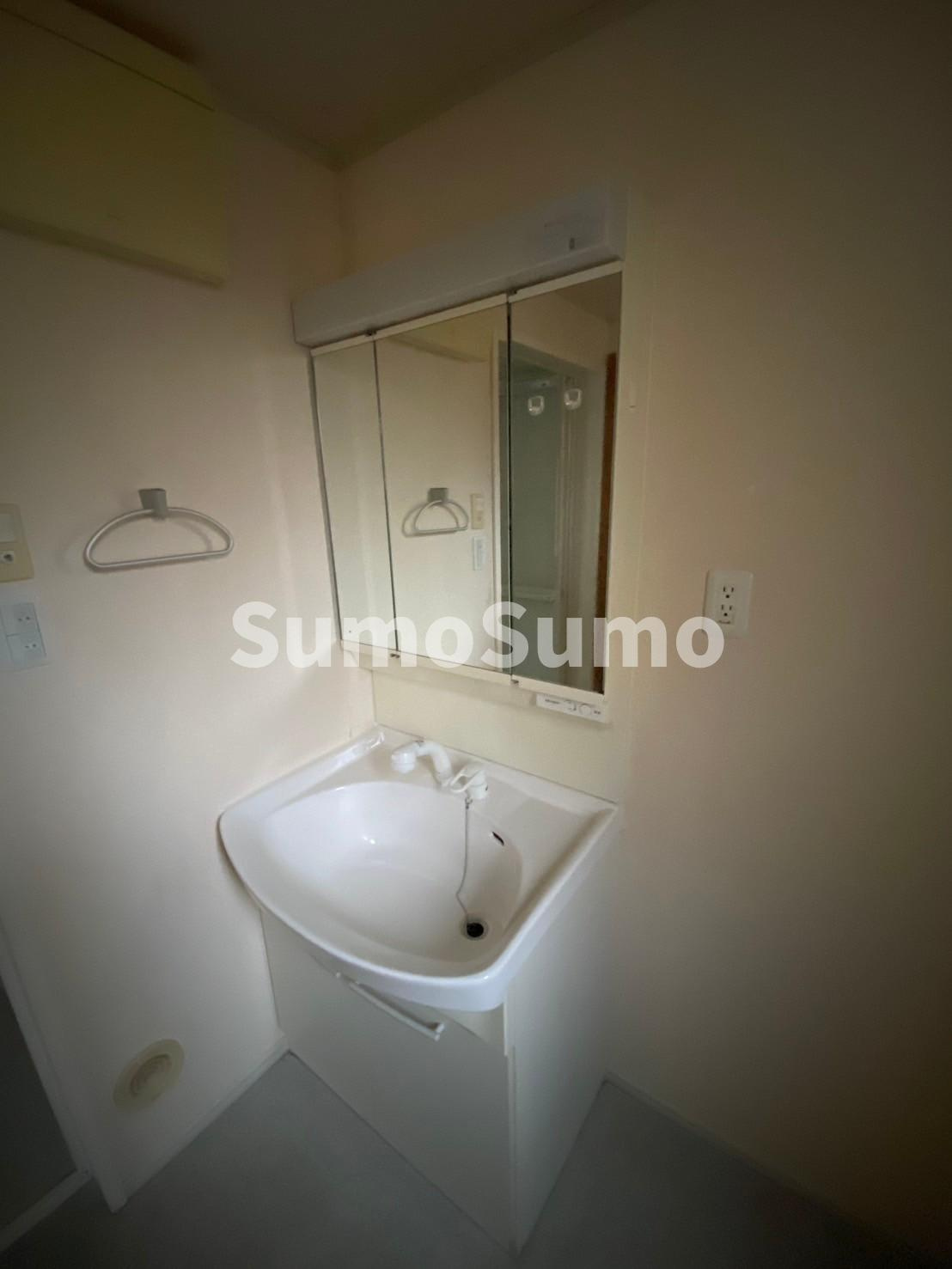 矢部町戸建貸家の洗面所|ゆったりとスペースのある洗面所