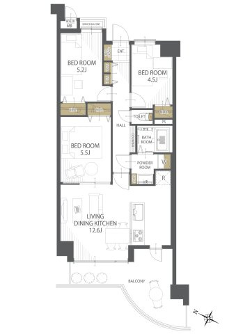 【間取り】インテリジェントシティ 