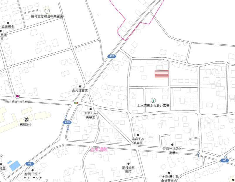 都城市上水流町の売地の土地図