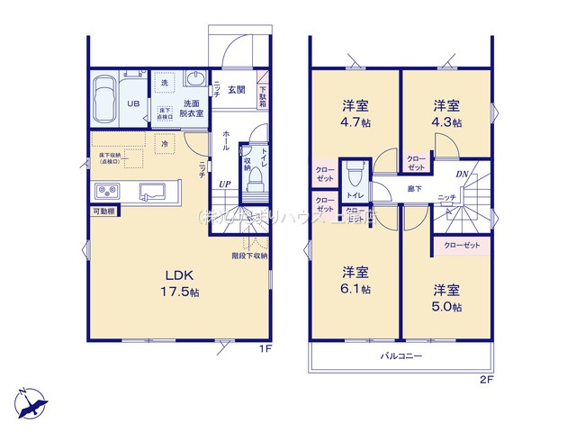 東松山市石橋　23-2期　新築一戸建て　リナージュ　03の間取り
