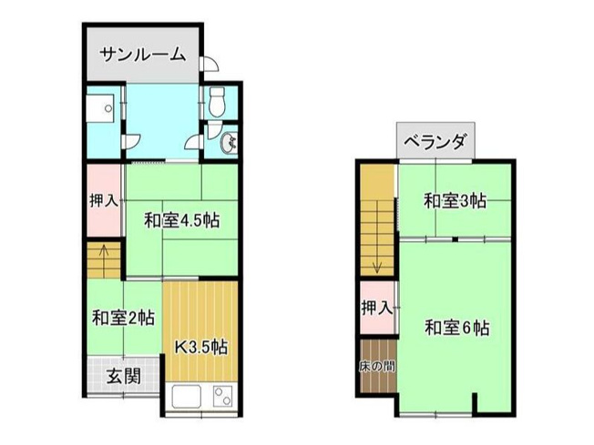 【間取り】 | 山科区北花山六反田町　中古テラスハウス