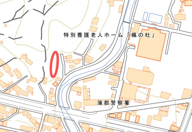 愛知県蒲郡市神ノ郷　土地の地図