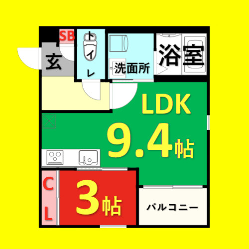 REGALEST黒川　名古屋市賃貸　仲介手数料無料の間取り