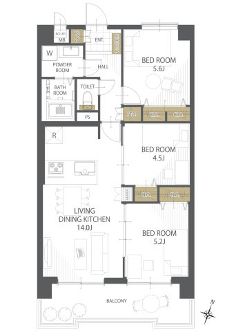 【間取り】ノバカネイチ阿波座二番館 