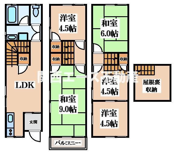 【間取り】 | 北条２丁目貸家