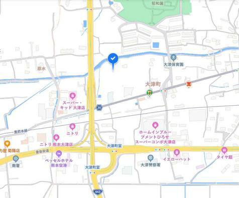 ケイアイエルデ／菊池郡大津町１期／１号棟の地図|場所が分からない場合はお気軽にご連絡下さいm(__)m