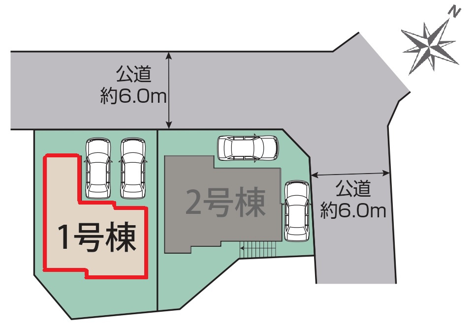 ブルーミングガーデン愛知郡東郷町白鳥3丁目　全2棟　新築戸建の区画図