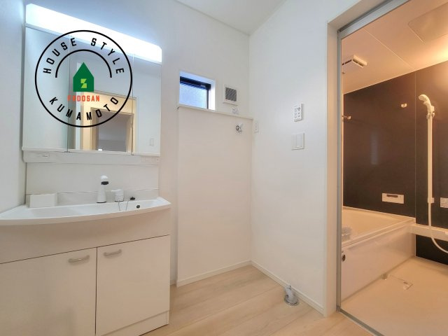 熊本市南区並建町第3-1棟（1号棟）の脱衣所|脱衣所、洗面所は小さなプライベートスペース。歯磨き、洗顔と毎日施す個人空間。