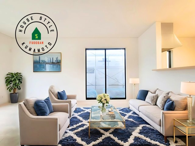 熊本市南区並建町第3-1棟（1号棟）の居間・リビング|明るく開放的なリビングダイニングは豊かな陽光が注ぎ込み、やすらぎの空間を演出してくれます。ご家族で楽しいひとときをお過ごし下さい。※家具はCGを合成したものです。