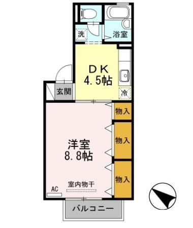 フロラシオン川内　Ⅱ棟の間取り
