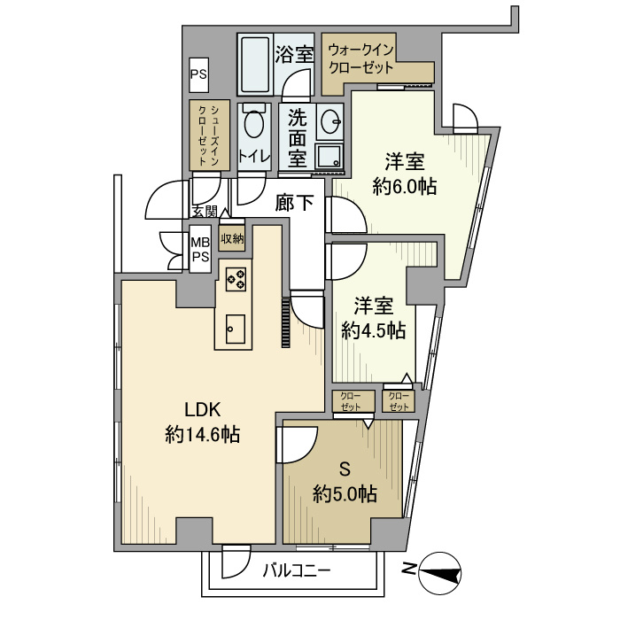 ライオンズマンション王子第５の間取り